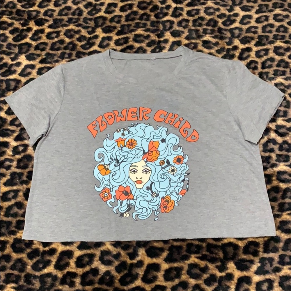 Boho, crop, graphic tee